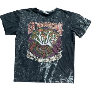 No Time "Eat Mushrooms See the Universe" Grey T-shirt XL 420 Beach Festival boho